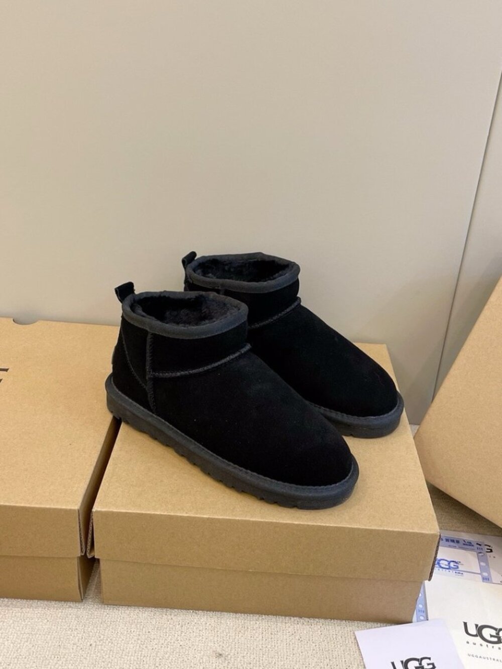 UGG Black Platform Short Snow Boots